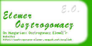 elemer osztrogonacz business card